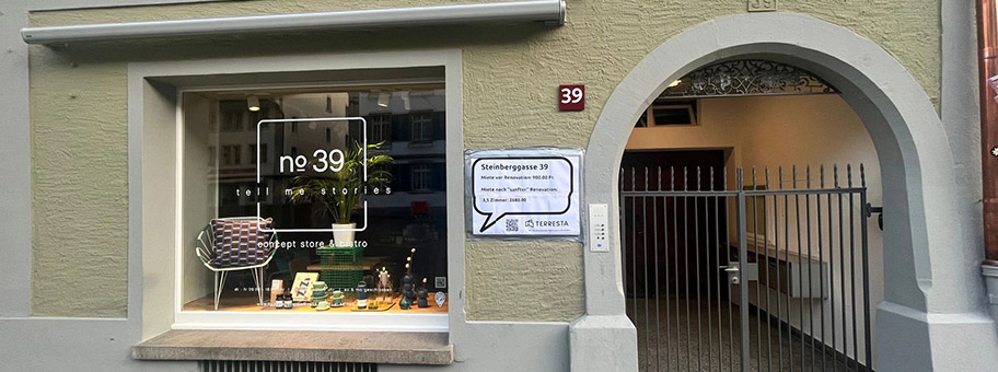 Steinberggasse 39 in Winterthur. Miete für 3,5 Zimmer vor der Renovation: Fr. 900.00. Miete nach „sanfter” Renovation: 2680.00 Fr.