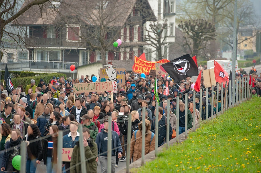 Antifa Demo in Schwyz.