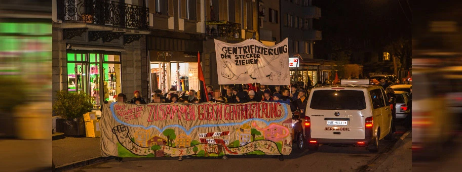 Demo gegen Gentrifizierung in Bern.