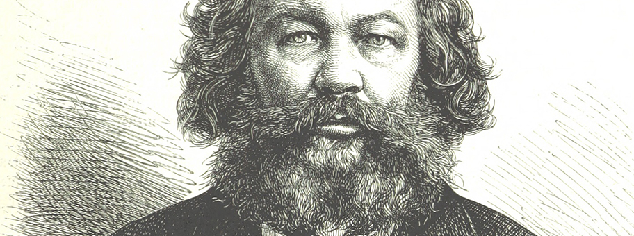 Portrait von Mikhail Bakunin.