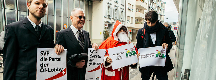 Die Aktion in Basel gegen die Profitintereessen der Öllobby.