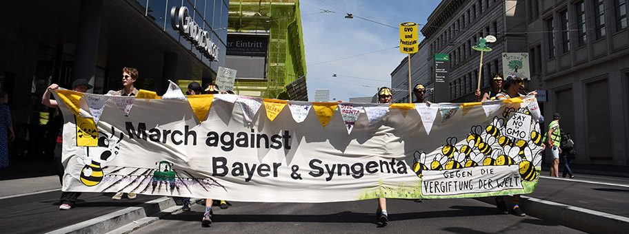 «March against Bayer & Syngenta» in Basel, Mai 2019.