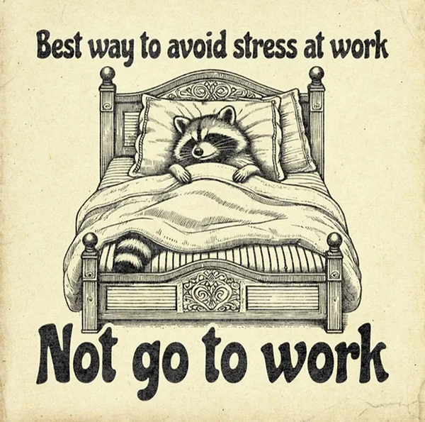Best way to avoid stress at work: Not go to work.