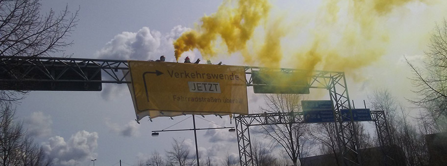 Blockade in Bremen, 15. April 2021.