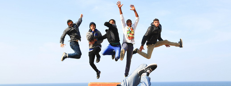 Die Camps Breakerz Crew aus Gaza, Breakdancer, die derzeit unter dem Motto „Break the Wall“ durch Europa touren.