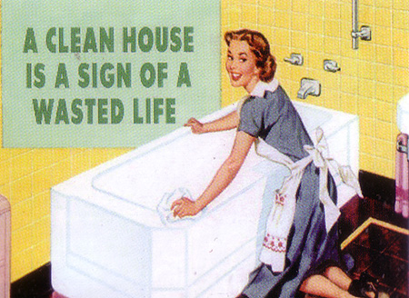 A clean house is a sign of wasted time