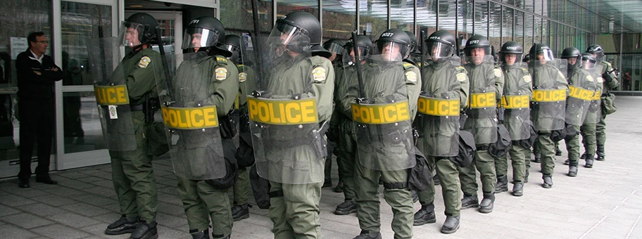 Riot Polizei in Quebec, Kanada.
