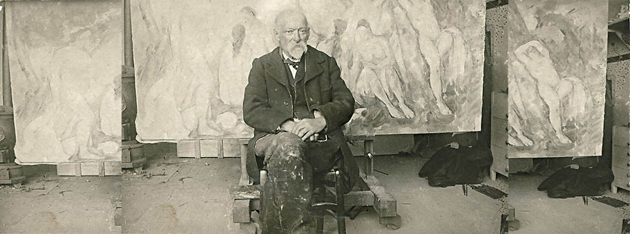Paul Cézanne in seinem Studio bei Les Lauves, 1904.  Émile Bernard