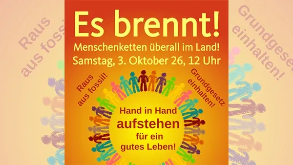 Aufruf zur Menschenkette.