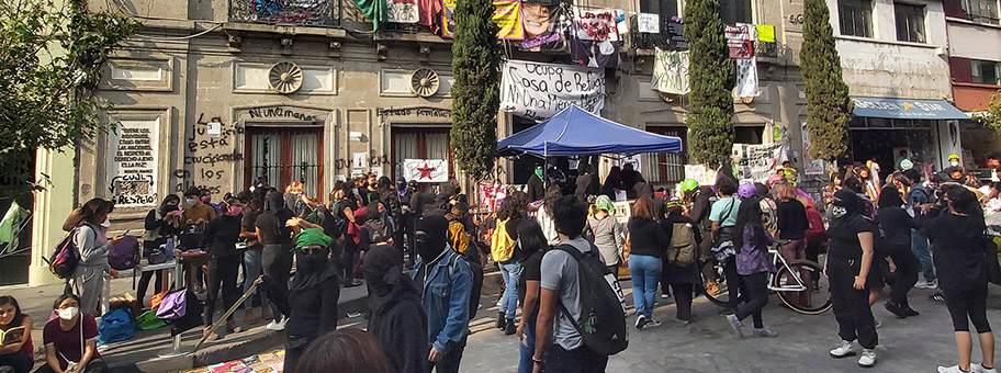 Protest gegen Frauengewalt im historischen Zentrum von Mexiko-City, September 2020.