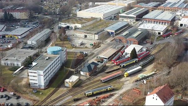 Blick auf die Waggonbaufabrik in Görlitz.