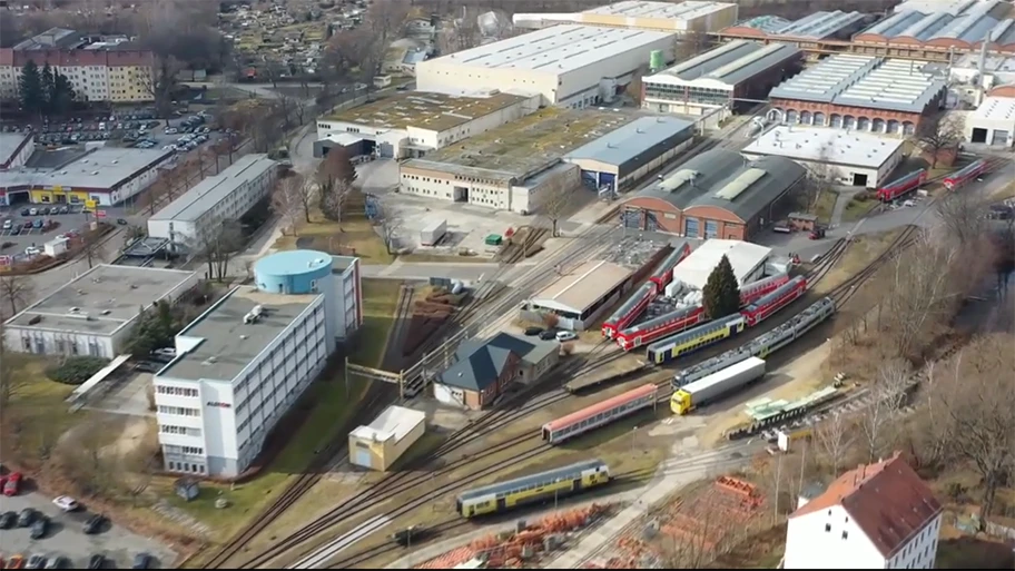 Blick auf die Waggonbaufabrik in Görlitz.