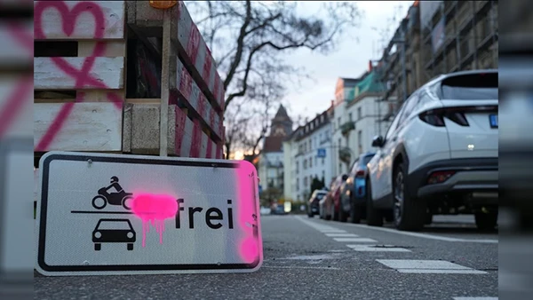 Aktion in der Sophienstrasse in Karlsruhe am 1. April 2025.