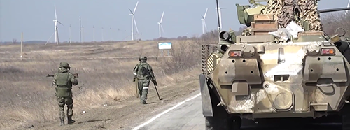 Russische Militäreinheit in der Nähe von Cherson, März 2022.