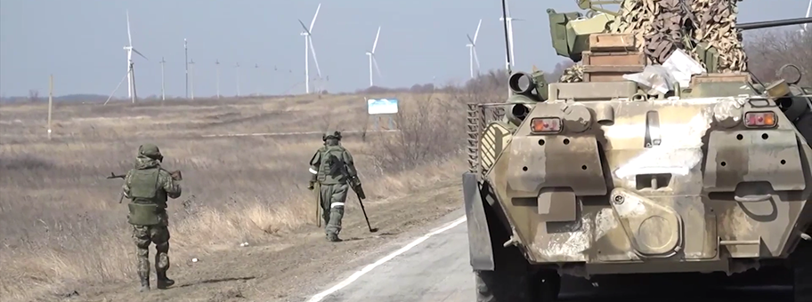 Russische Militäreinheit in der Nähe von Cherson, März 2022.