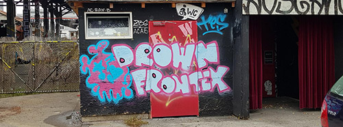 Anti-Frontex Graffiti in Zürich.