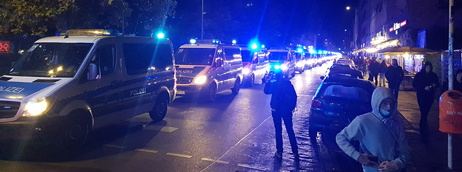 Polizei-Einsatz während der Köpi-Demonstration in Berlin, 15. Oktober 2021.