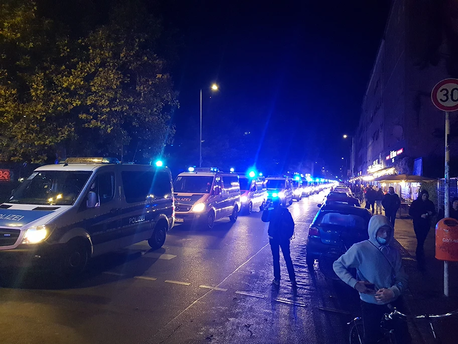 Polizei-Einsatz während der Köpi-Demonstration in Berlin, 15. Oktober 2021.