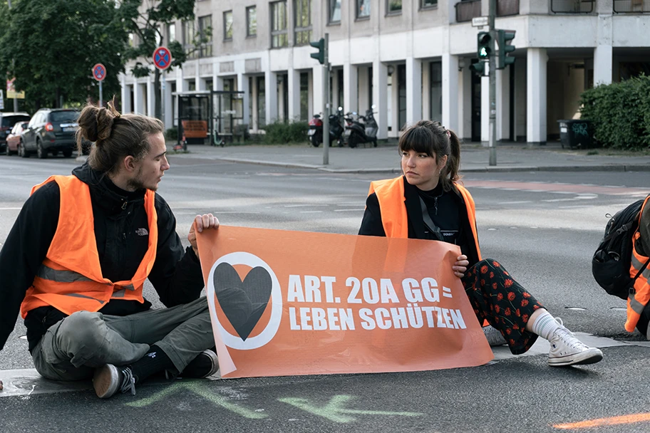 Blockade der Letzten Generation am 19. Mai 2023.