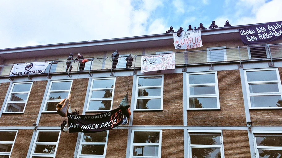 Hausbesetzung in der Willy-Brandt-Strasse in Lüneburg, Juli 2020.