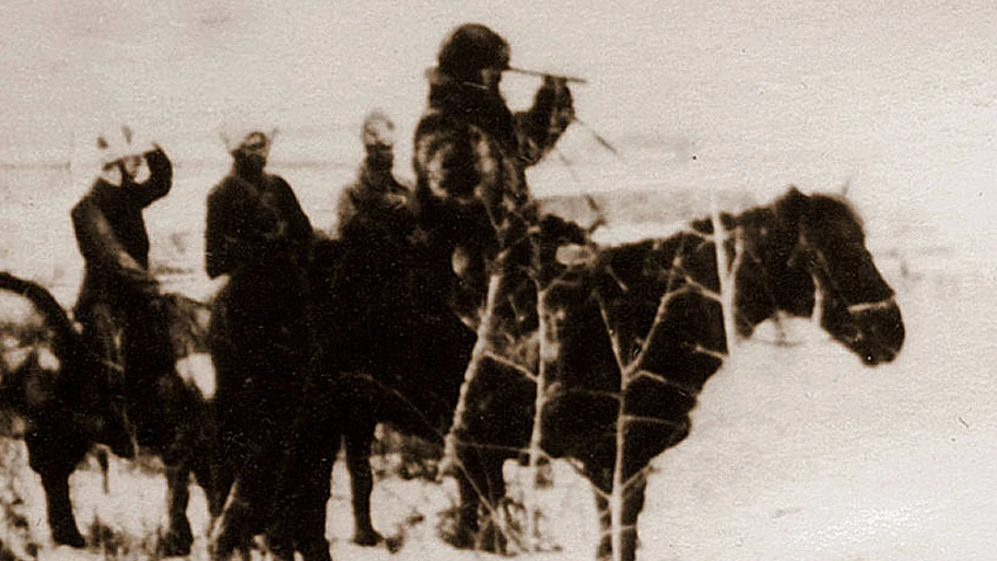 Eine Gruppe von Partisanen, 1917.