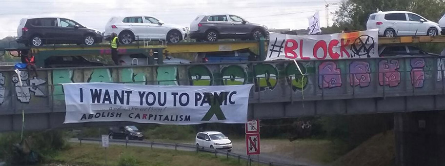 Blockade in Wolfsburg, August 2019.