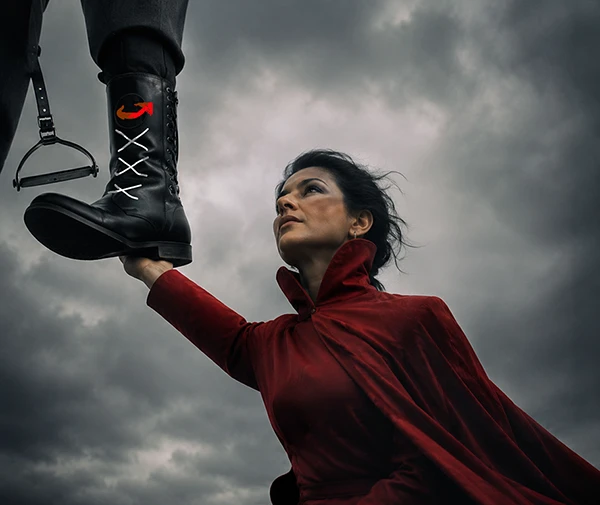 Sahra Wagenknecht als Steigbügelhalterin.