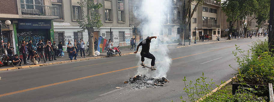 Santiago de Chile während den Unruhen, November 2019.