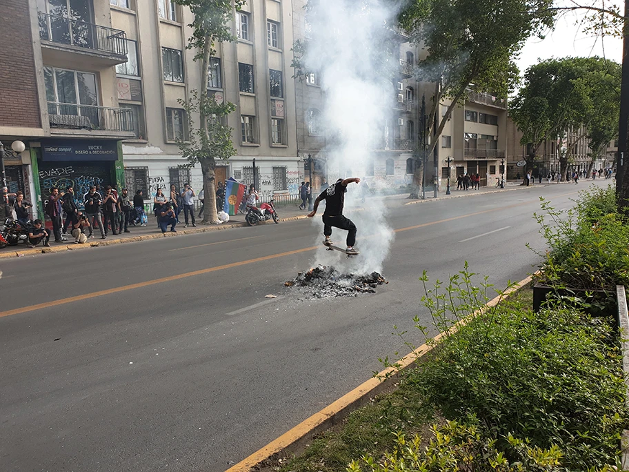 Santiago de Chile während den Unruhen, November 2019.