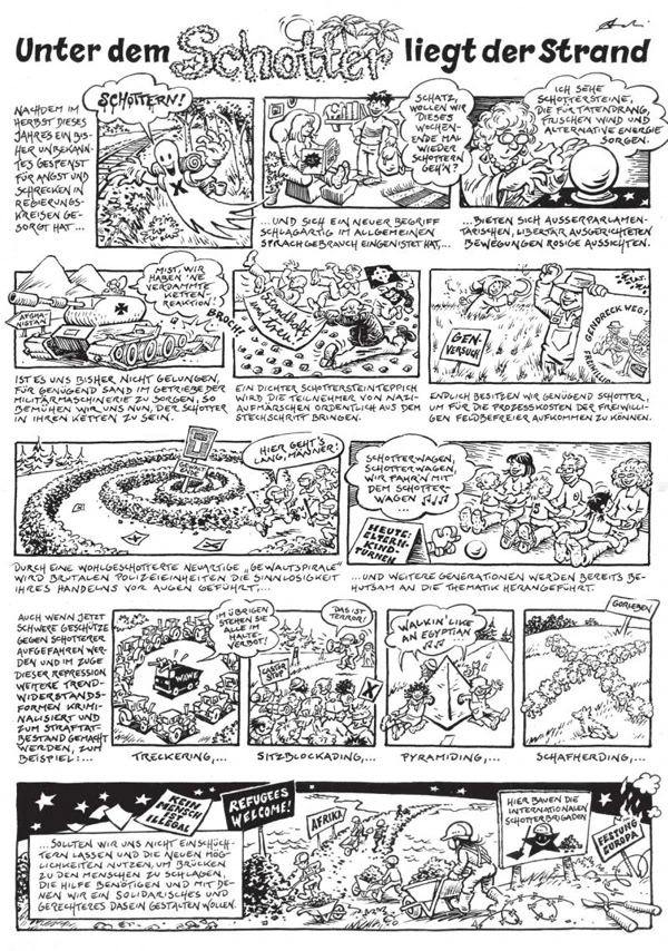 Unter dem Schotter liegt der Strand.