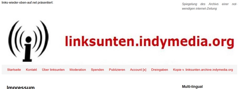 Screenshot vom linksunten Archiv. (zVg)