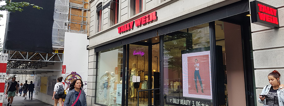 Tally Weijl-Shop an der Bahnhofstrasse in Zürich, Juli 2020.