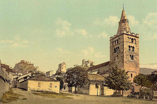 Gemälde einer Kirche in Sion.