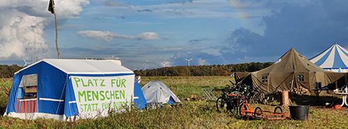 Protestcamp in Wolfsburg.