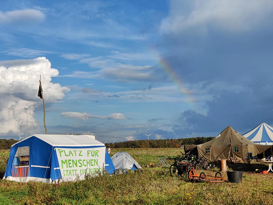 Protestcamp in Wolfsburg.