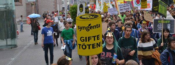 «March against Bayer & Syngenta» in Basel, Mai 2019.