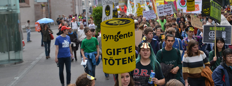 «March against Bayer & Syngenta» in Basel, Mai 2019.