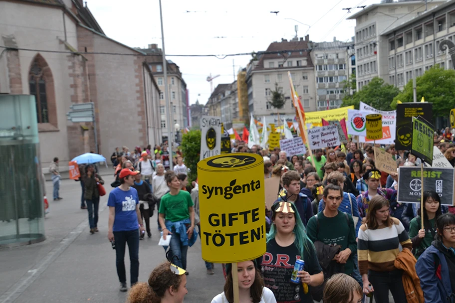 «March against Bayer & Syngenta» in Basel, Mai 2019.