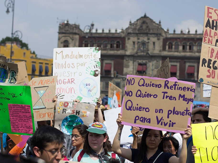 Proteste gegen den «Tren Maya» in Mexiko-City, März 2019.