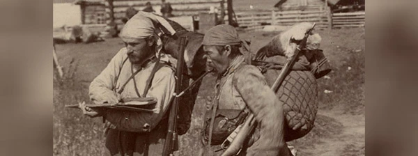 Originalfoto von Arsenjew und Uzala, 1906.