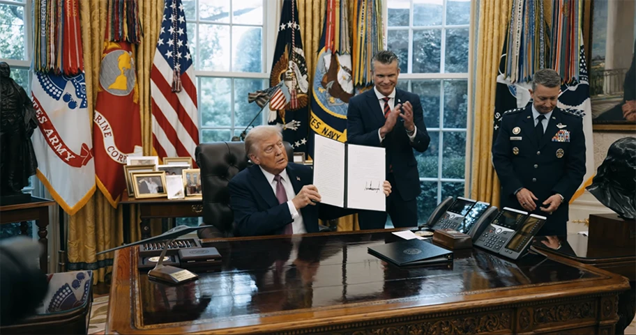 Umbenennung des Verteidigungsministeriums ins Kriegsministerium (Department of War), Washington, 6. September 2025.