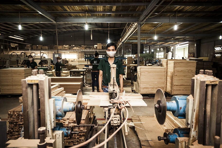 Holzfabrik in Binh Duong, Vietnam.