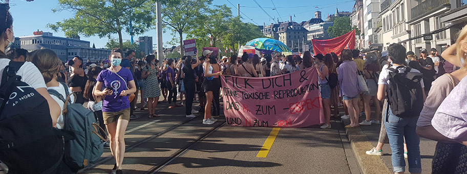 Frauenstreiktag in Zürich, Juni 2021.