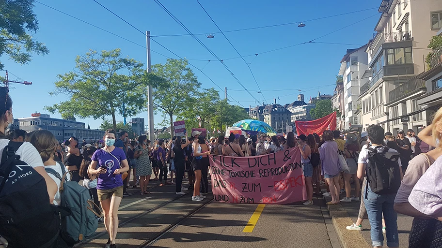 Frauenstreiktag in Zürich, Juni 2021.